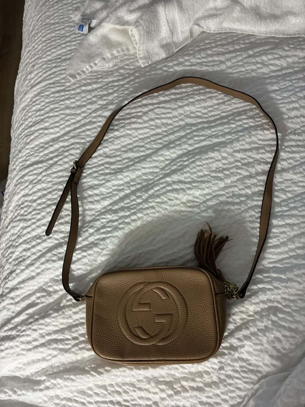 Gucci Soho Disco Leather Crossbody Bag Brown Tassel